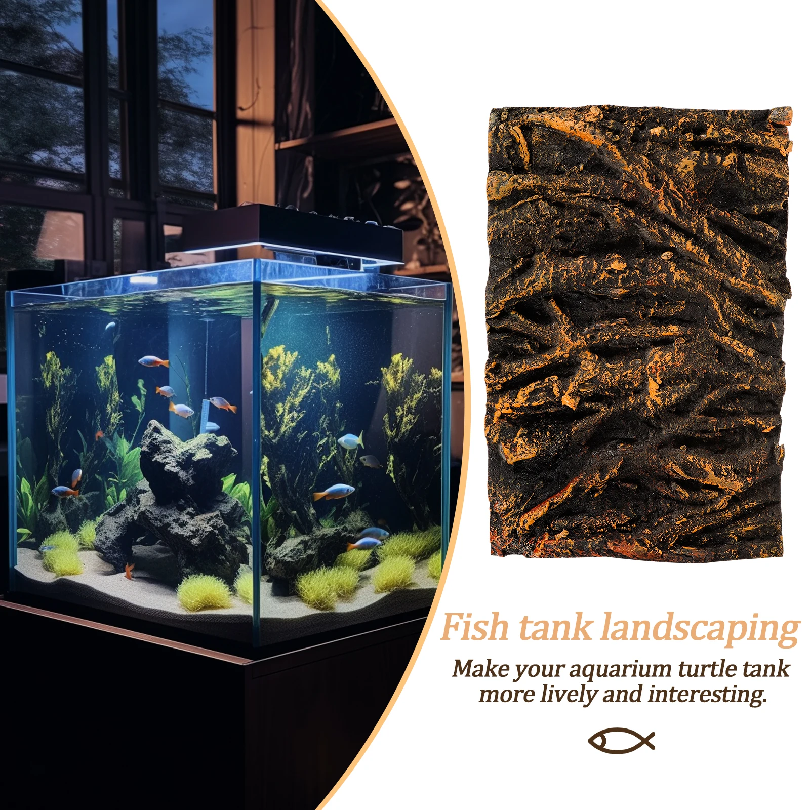 

Tree Root Decorative Panel 3D Fish Tank Background Small Tree Root Board for Aquarium Reptile Tank Backdrop Scenery Decor