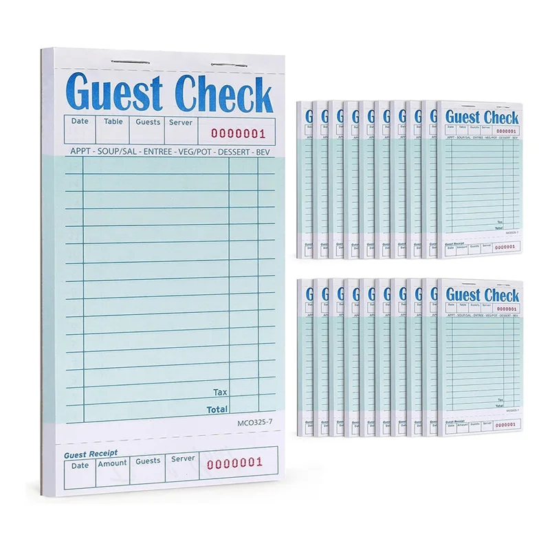 

BAAG-Guest Checks Book 20Pack,Server Note Pads,Waitress Accessory Wiring Pads,Restaurant Supplies Order Pads 1000 Count Total Du