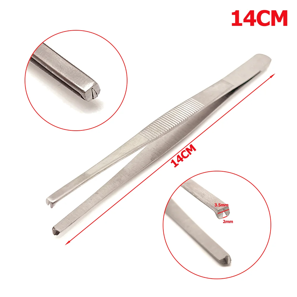 Professional Dental Tissue Tweezer Stainless Steel Tooth Extraction Forceps Hemostat Tool for Clinic Home Use Dressing Suture