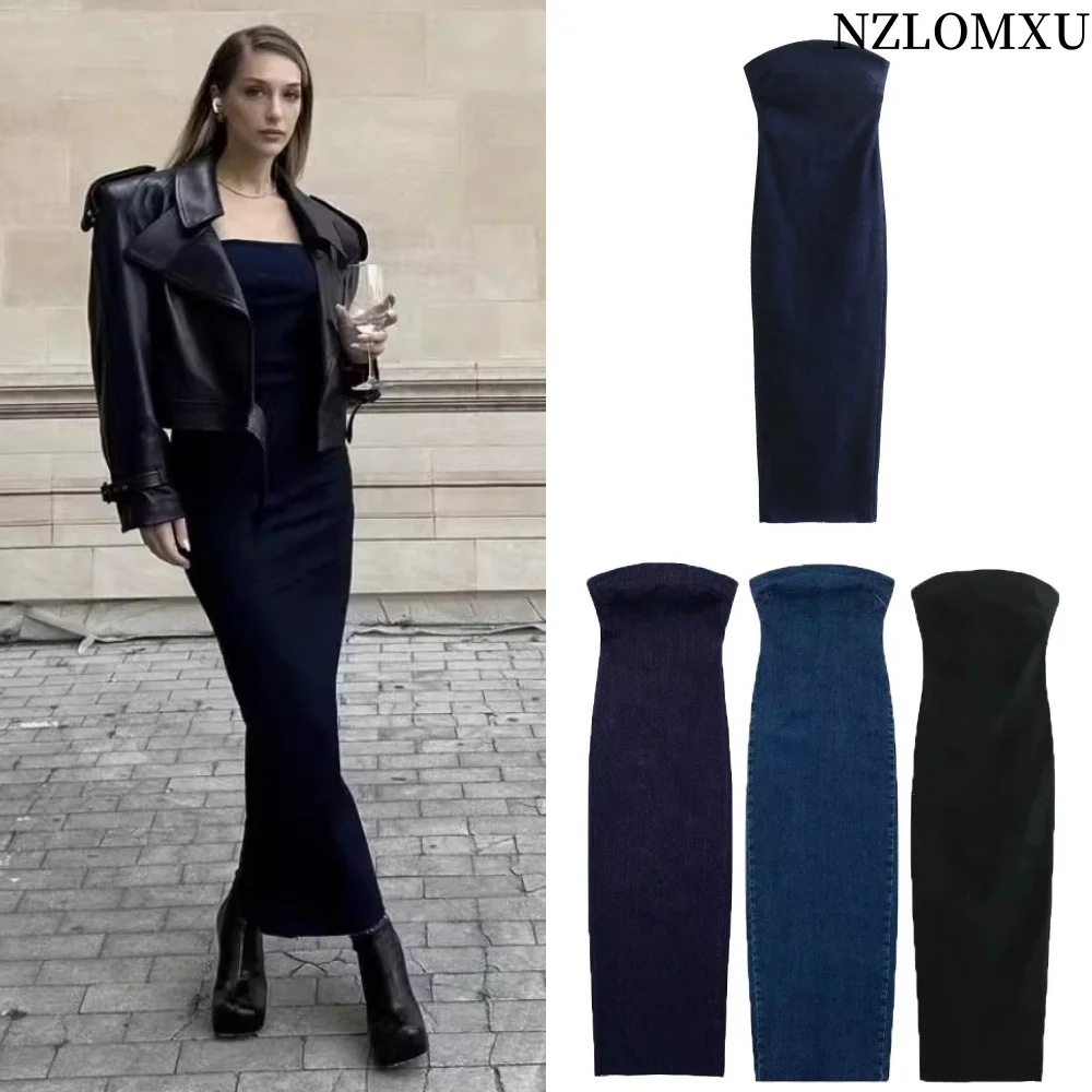 off the shoulder denim dress fashion nova Karina One Shoulder Denim Midi Dress - Denim