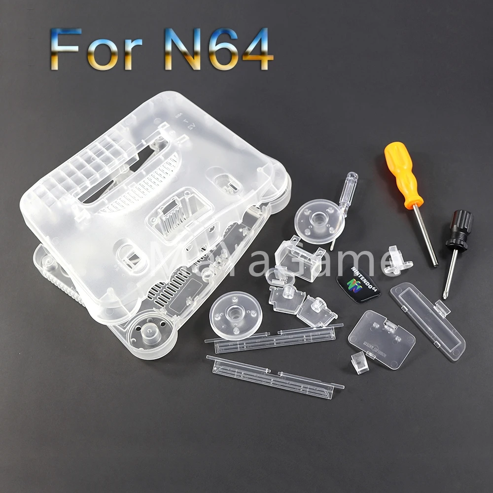 

1set Translucent Replacement For N64 Shell Case Compatible All Region For Nintendo N64 Game Console with Screwdriver