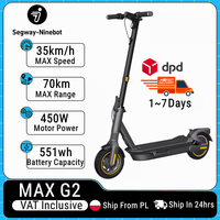 Poland Stock Ninebot By Segway Max G2 Smart Electric Scooter 70km Long Range 35km/h MAX Speed 450W Power KickScooter 10Inch Tire