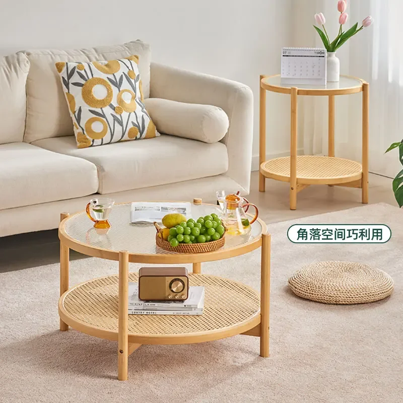 Japanese Glass Coffee Table for Living Room Space Saving Reliable Performance Durable Build Easy to Clean Non-Slip Feet