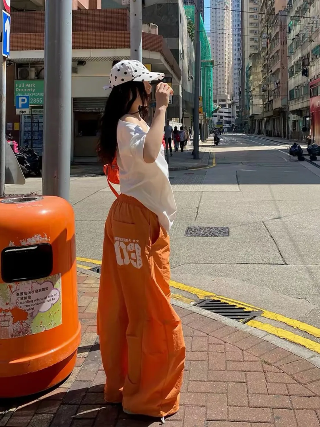 Quick Dry Paratrooper Pants Men Women Casual Dance Folds Wide Blade Pants American Dopamine Letter Print Matching Commute