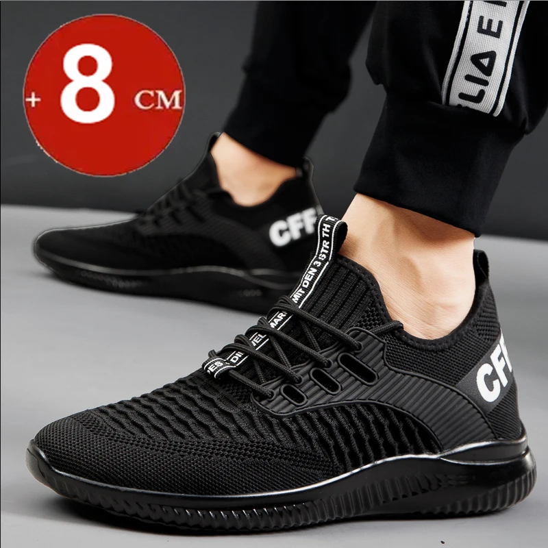 Hidden 8cm Man Mesh Elevator Shoes Men Casual Sports Sneakers 2025 Summer Breathable Height Increasing Shoes Male Taller Lifting