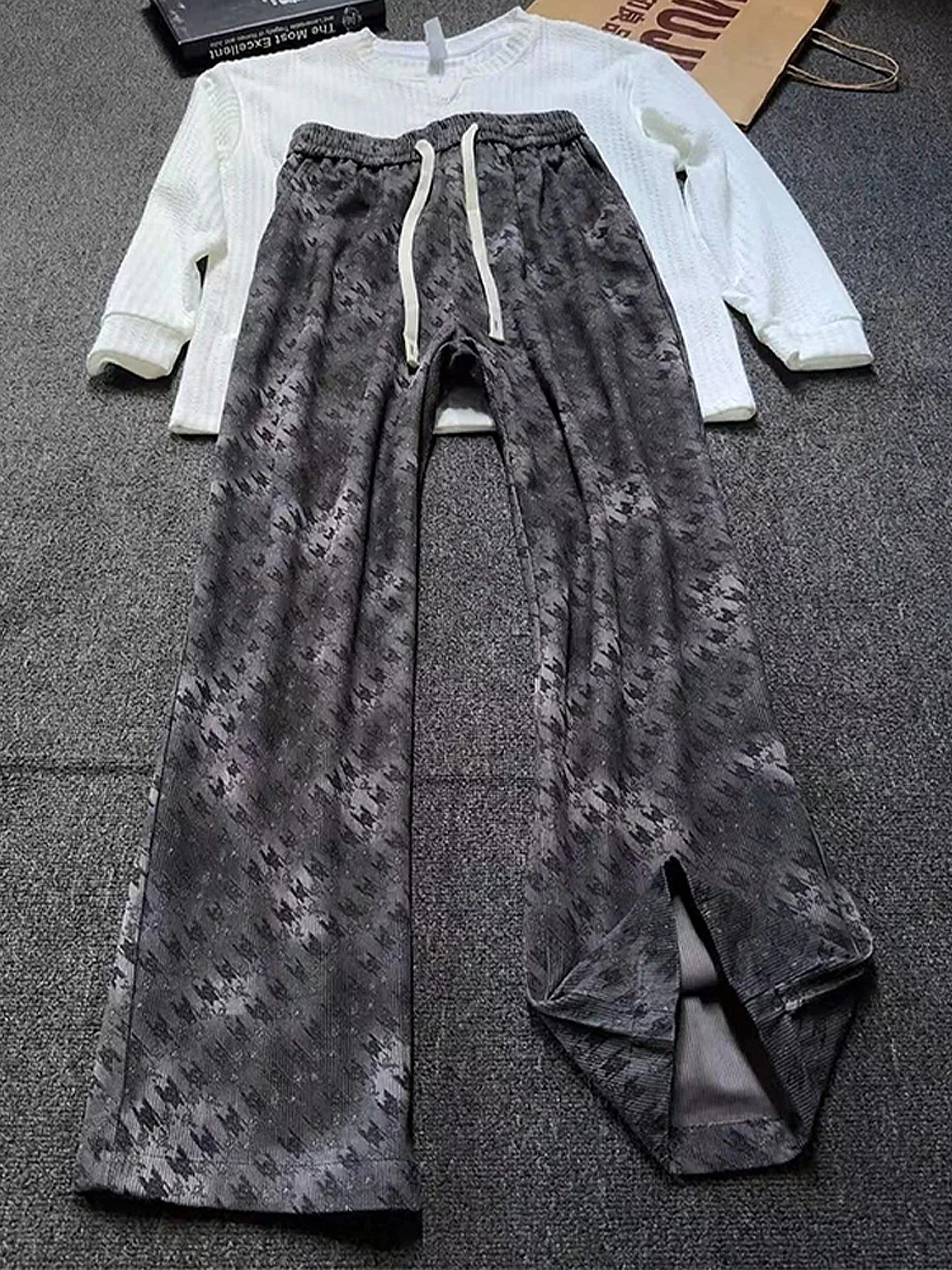 

Loose Men's American Sle Tie Dye Sweatpants Autumn Casual Straight Leg Leisure Sports Trousers Low Waist Long Cotton Pants