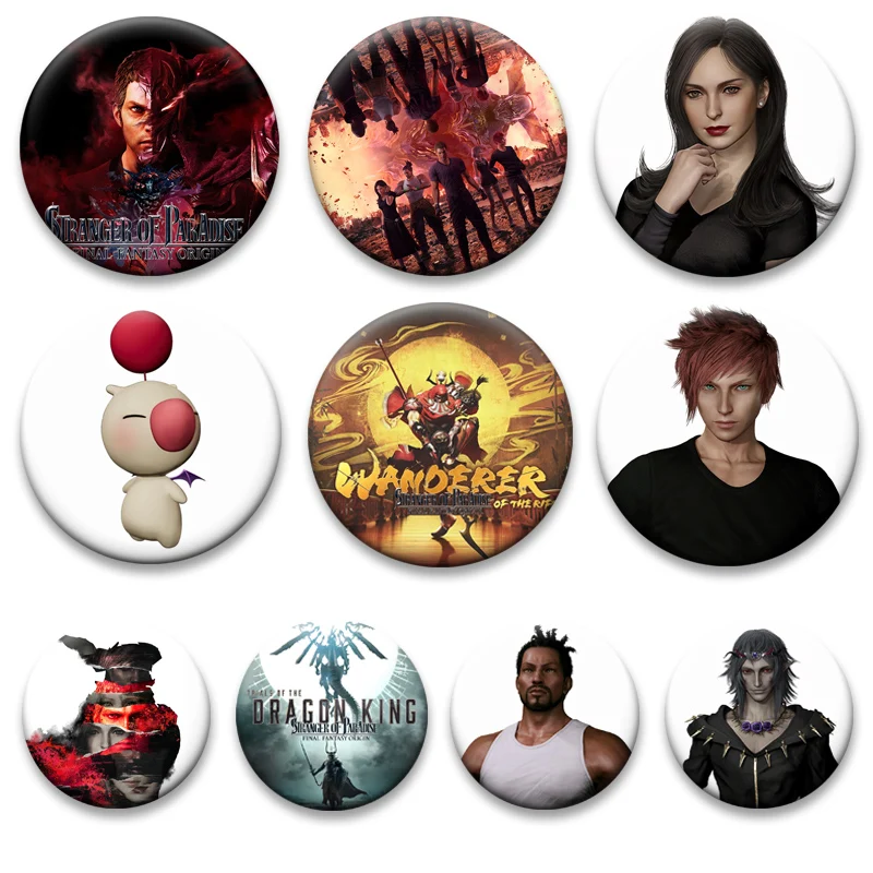 Pins del Juego Stranger of Paradise Final Fantasy Origin, Insignias de Dibujos Animados de Jack Garland, PRINCESS SARAH, Ash, JED, Broches de Hojalata Hechos a Mano