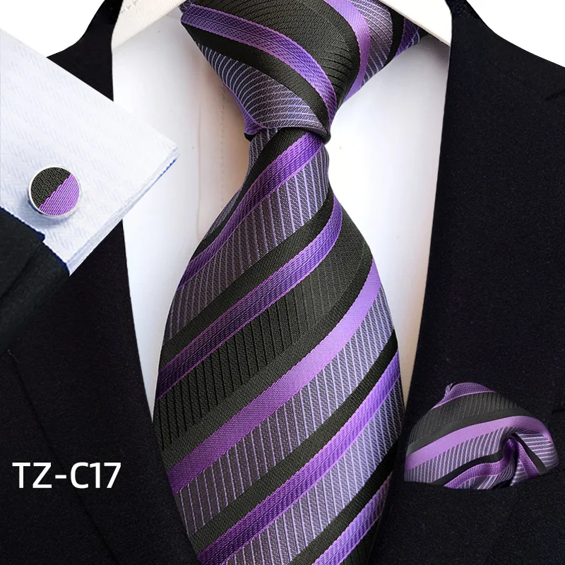Men's Red Jacquard Fabric Tie+square Scarf+cufflinks+tie Clip,Wedding Banquet Dress Essential Accessories,Multi-color Available