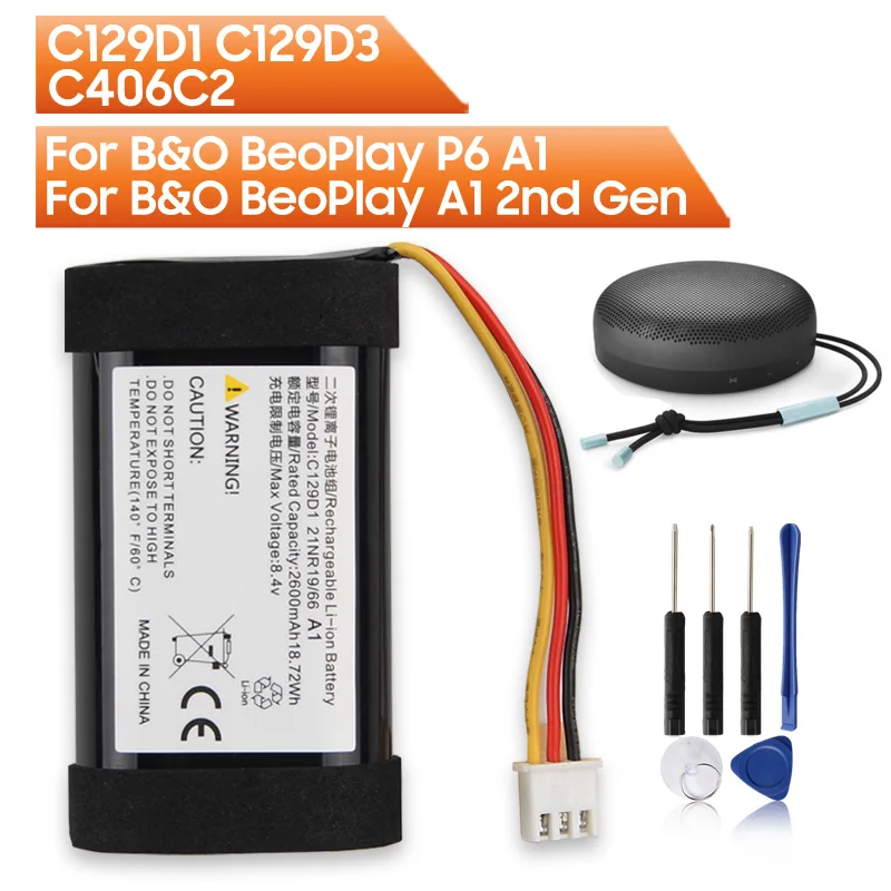 C129D1 C129D3 C406C2 Replacement Battery For B&O BeoPlay P6 A1 B&O BeoPlay A1 Gen2 2nd Gen Bluetooth Speaker Battery