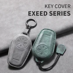 Leather Car Key Case Cover Shell Fob Long style for Chery EXEED LX TXL AtlantiX ET ES VX Car Fob Holder Keychain