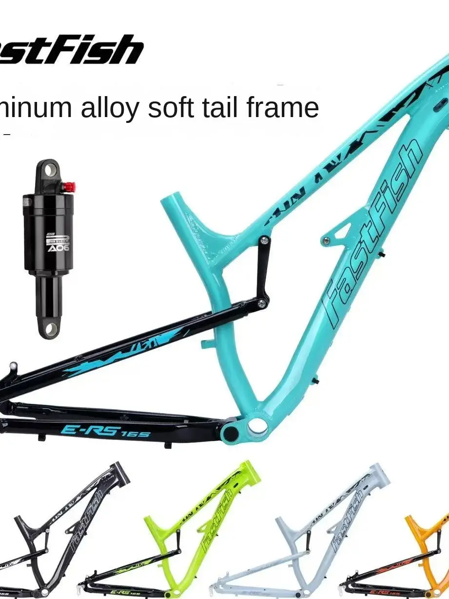 AliExpress NONE Bicycle Full Suspension Frame ENDURO Boost 135MM 27.5ER Aluminium Alloy 4 Links MTB Soft Tail DH AM Down Hill DPD 16 Inches