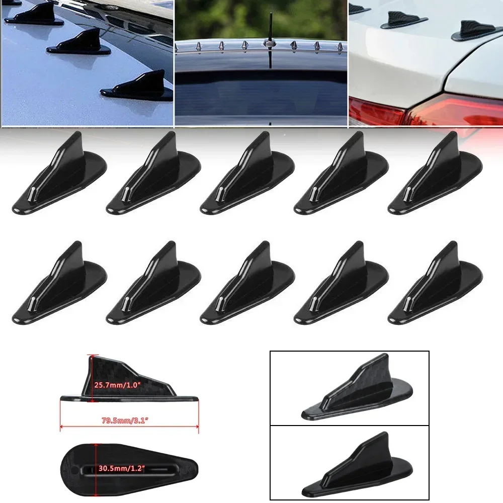 Uv-Protected Weatherproof Abs Shark Fins Spoiler Universal Evo-Style Pp Auto Parts 10pcs Car Roof Shark Fins Spoiler Wing Kit