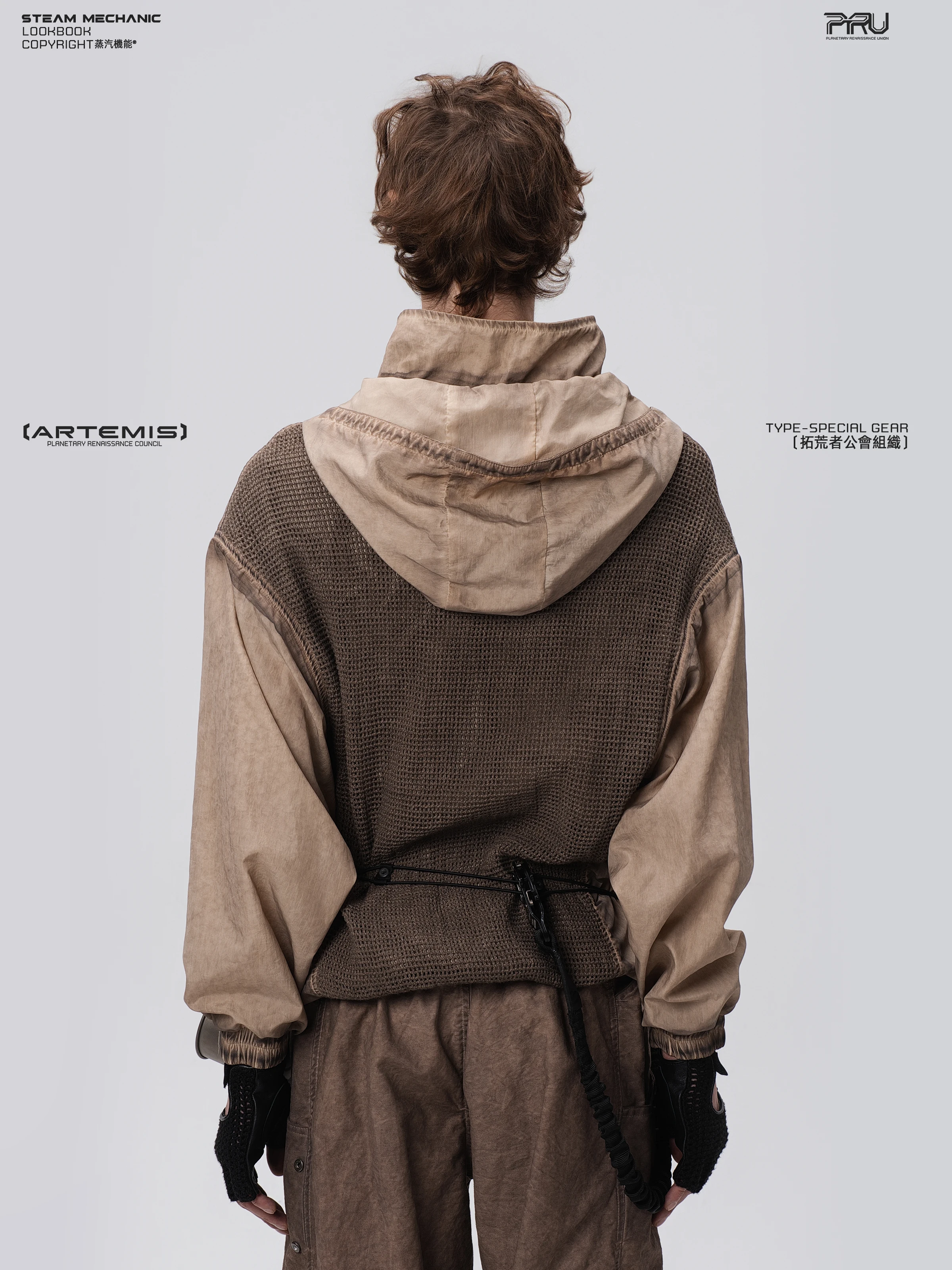 البخار 25AW غسلها بالماء المتعثرة سايبربانك القفار الشرير مستقبلية موضة الشارع الشهير ملابس العمل انفصال مقنعين البلوز