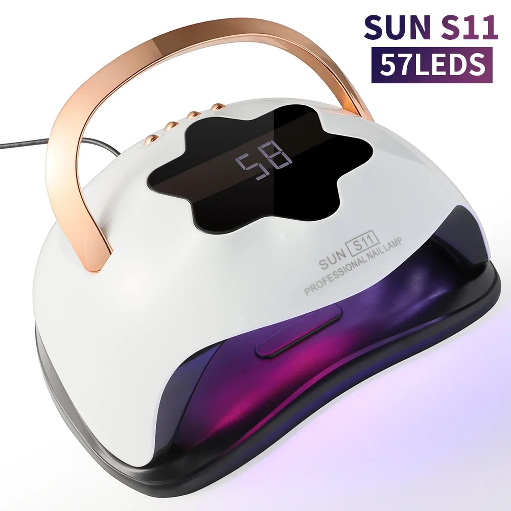 

УФ-лампа для ногтей, профессиональная УФ-сушилка для гель-лака с 57 светодиодами, лампа для быстрой полимеризации гель-лака с автоматическим датчиком