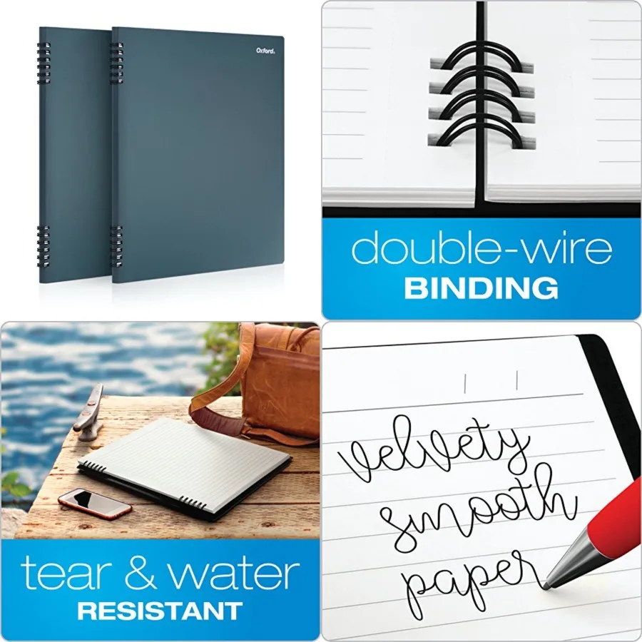 

Stone Paper Notebook, School Notebooks, Journal for Writing,,Blue Cover, 60 Sheets, 2 Pack 161646
