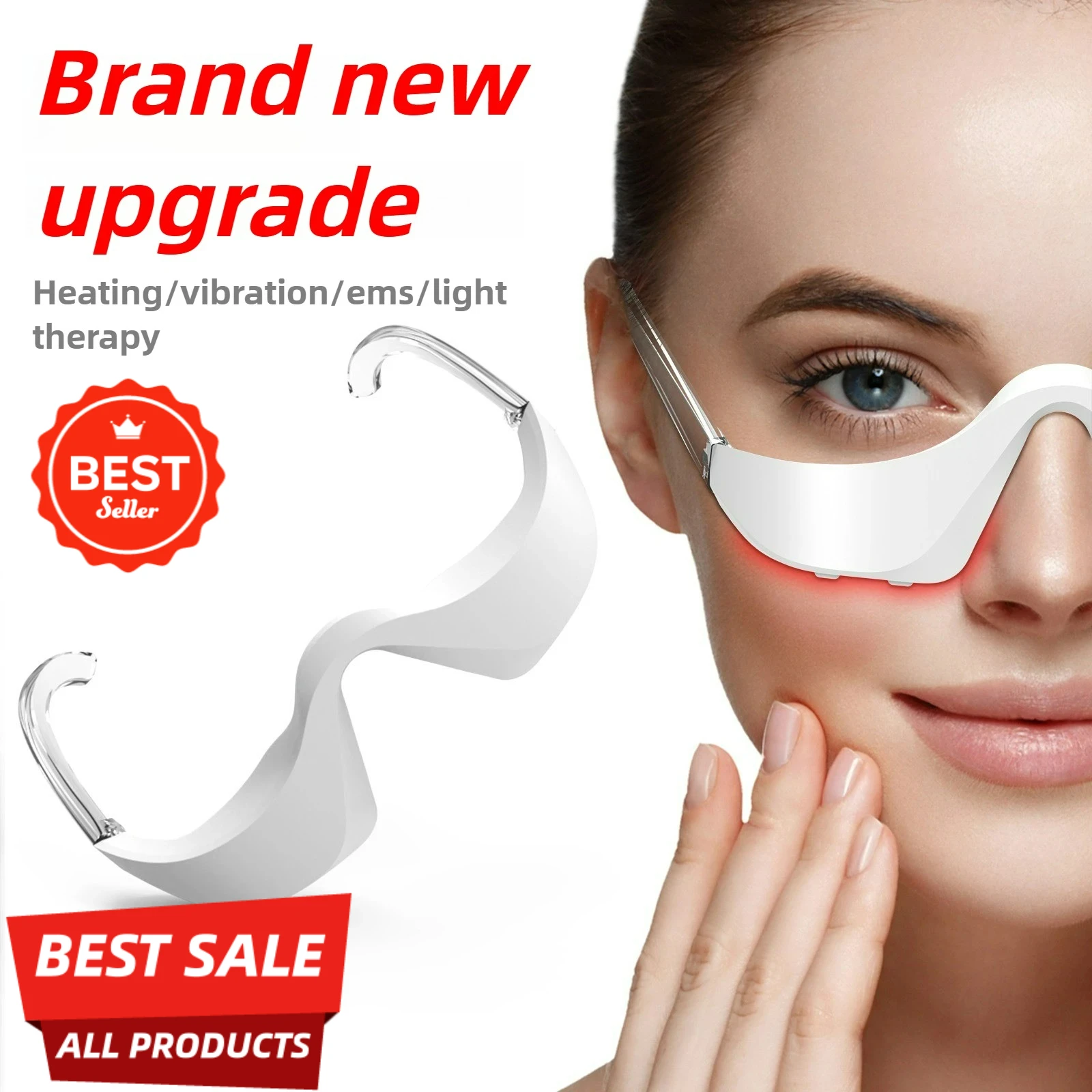 

2026 NEW Wireless Portable Eye Massager with Red Light Therapy Hot Compress for Dark Circles Puffiness Relief Home Office Use
