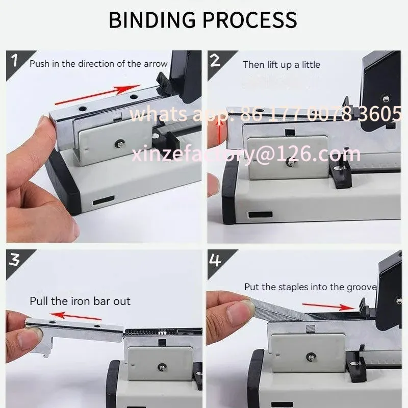 تخصيص سعة كبيرة ورقة ملزمة/دباسة الثقيلة تجليد الكتب تدبيس دبابيس تعمل يدويًا 100/200 ورقة