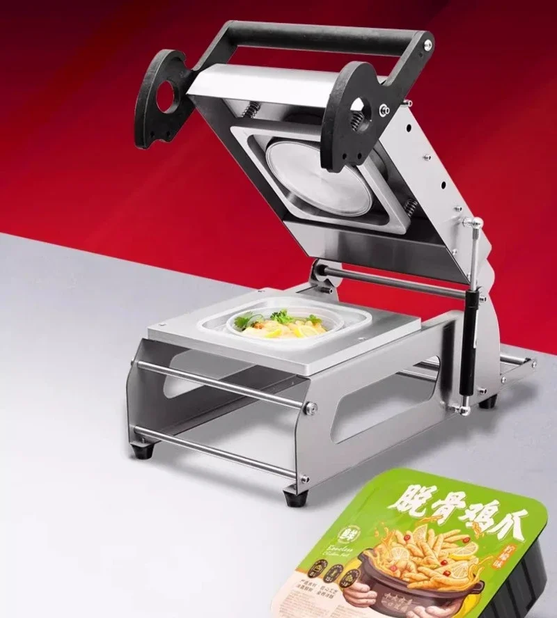 220V Hand Press Sealing Machine One-time Locking Fresh Box Commercial Takeaway Lunch Box Locking Fresh