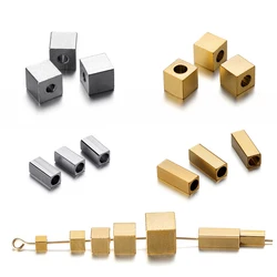 20 Teile/los Edelstahl Platz Quader Samen Perlen Groß Lose Spacer Perlen Für DIY Armband Erkenntnisse Schmuck Machen Lieferungen