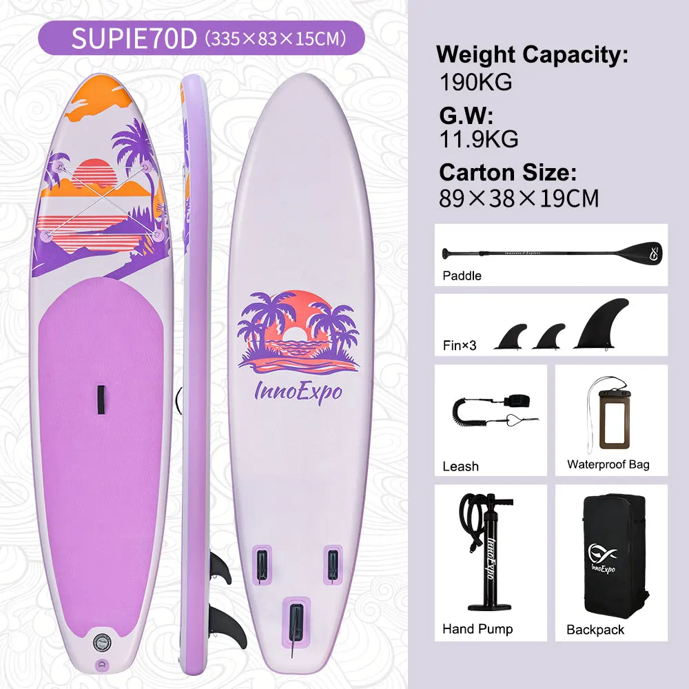 InnoExpo Opblaasbaar Stand Up Paddle Board 350*89*15 Opblaasbaar Paddleboard Surf Sup Board Antislip Watersport Paddleboard met Accessoires
