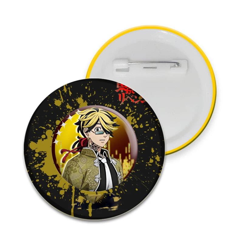 32/44/58mm Tokyo Revengers Brooch on Backpack, Handmade Round Brooches, Cute Hua Cheng Pins, Anime Icon Badges for Clothes