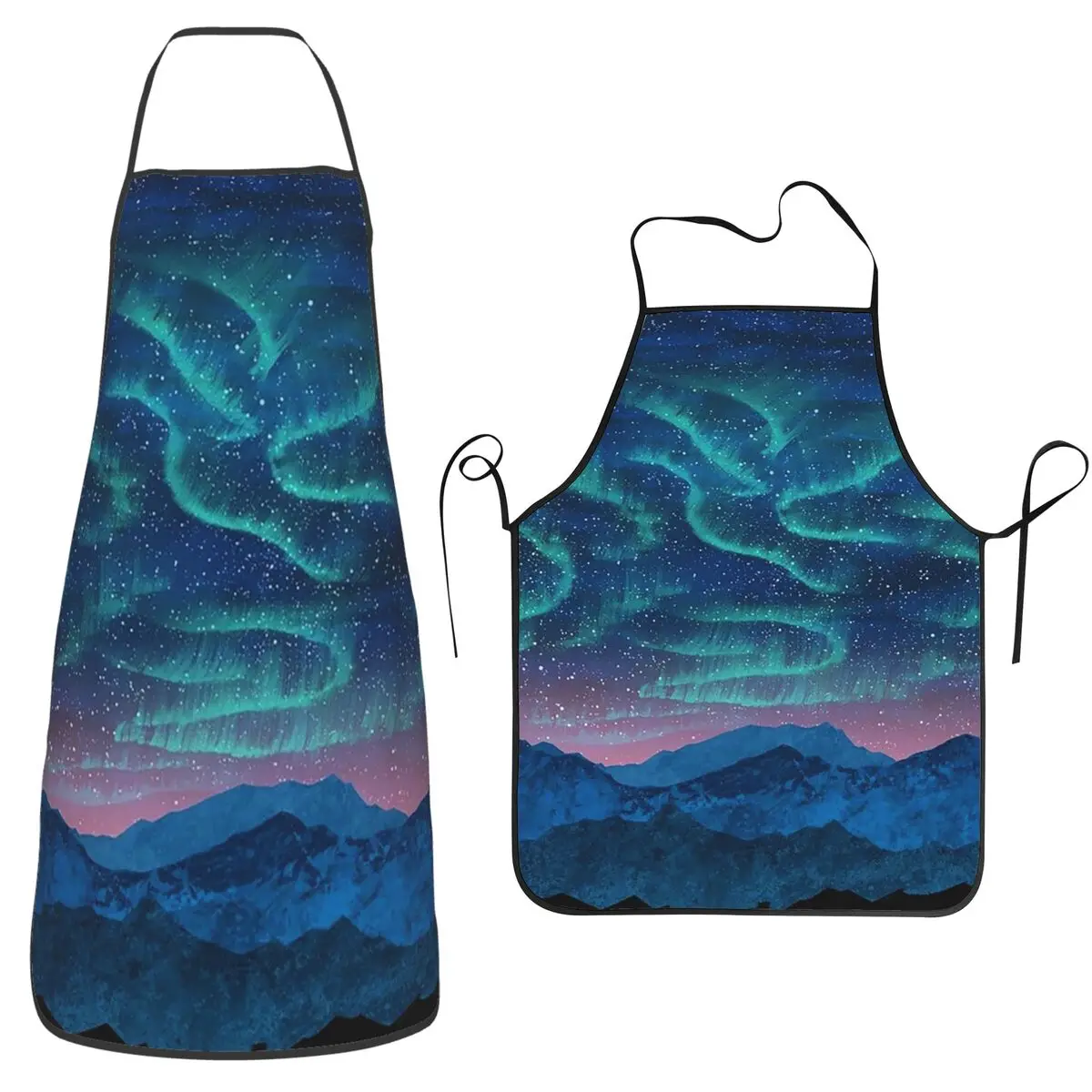 

Фартук Aurora Borealis Over Mountain, фартук для шеф-повара, приготовления пищи, выпечки, столб, водонепроницаемый нагрудник, кухонный сарафан для чистки для женщин и мужчин, живопись