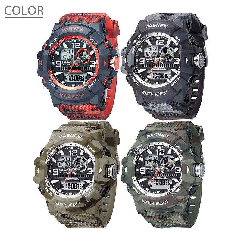 Orologio tattico militare uomo combattimento durevole orologio a mano rana sommergibile Led digitale puntatore grande orologio da polso mimetico grigio maschile