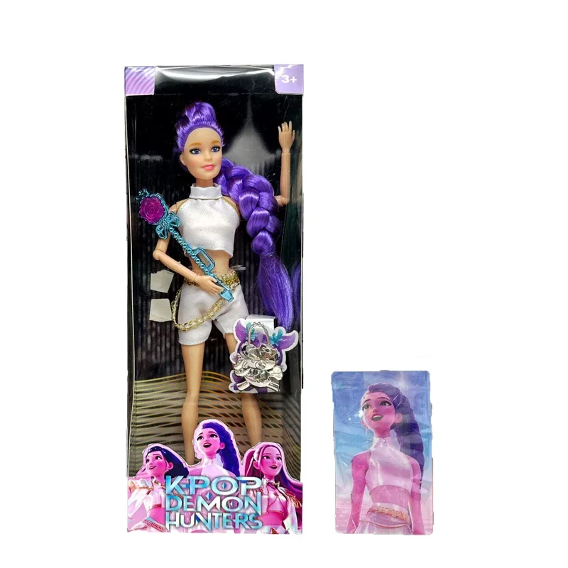 NEU K Pop Demon Hunters Actionfigur Spielzeug Weißer Anzug Rumi Mira Zoey mit Themenlied mit bunten Lichtern für Mädchen Weihnachtsgeschenk