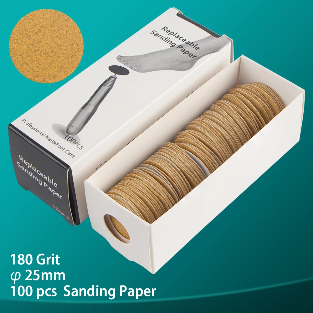 FILI 25 mm austauschbares Schleifpapier für Pediküre, Scheibenfuß, abgestorbene Haut, Nagelhaut, Hornhautentfernung, professionelle Fußraspelfeilen – Detail 8