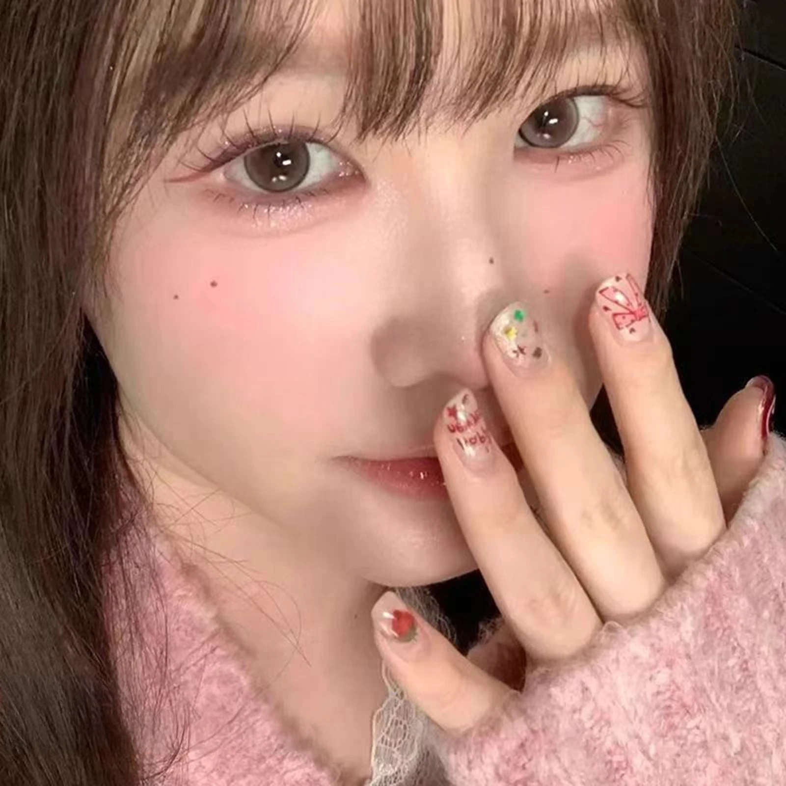 6 行韓国ガールグループスタイルつけまつげ C カール 7-13 ミリメートルフリーグルー自己粘着ラッシュクラスターナチュラルふわふわラッシュデイリーメイク