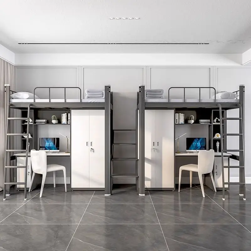 School staff dormitory bed under table small apartment bedroom rental house apartment bed