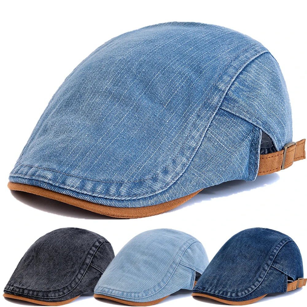Heißer Verkauf Sommer Outdoor Flachen Hut Sport Baumwolle Baskenmütze Kappen Einfarbig Casual Schirmmützen Unisex Cowboy Stilvolle Sonnenhüte