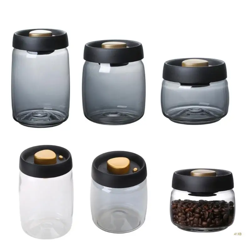 

41XB Glass Kitchen Storage Jar Coffee Canisters with Airtight Lid Seal Storage