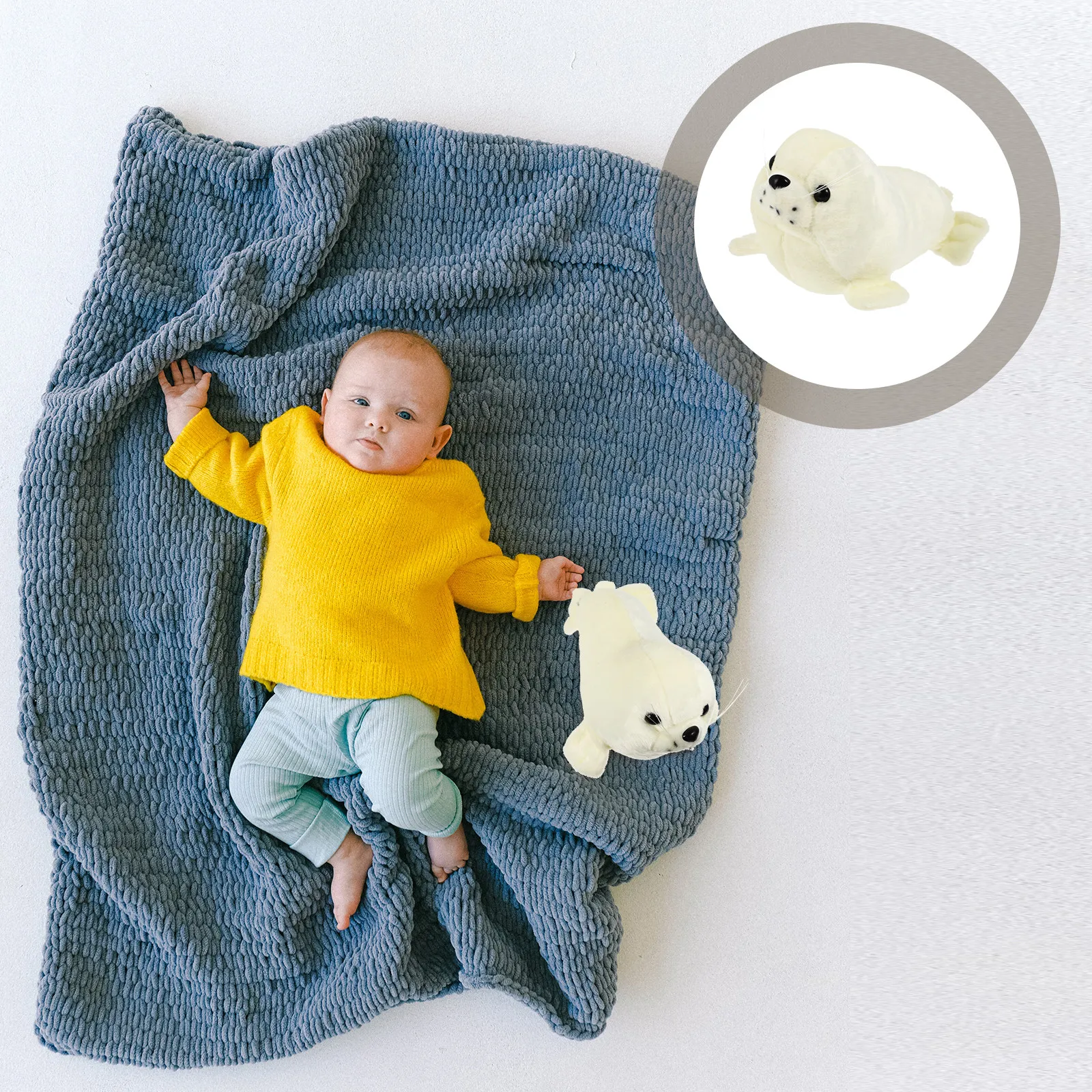 

Charming Seal Stuffed Animal Soft Cozy Huggable Home Decor for Childs Room Nursery Bookcase Office Desk Living Space Accent