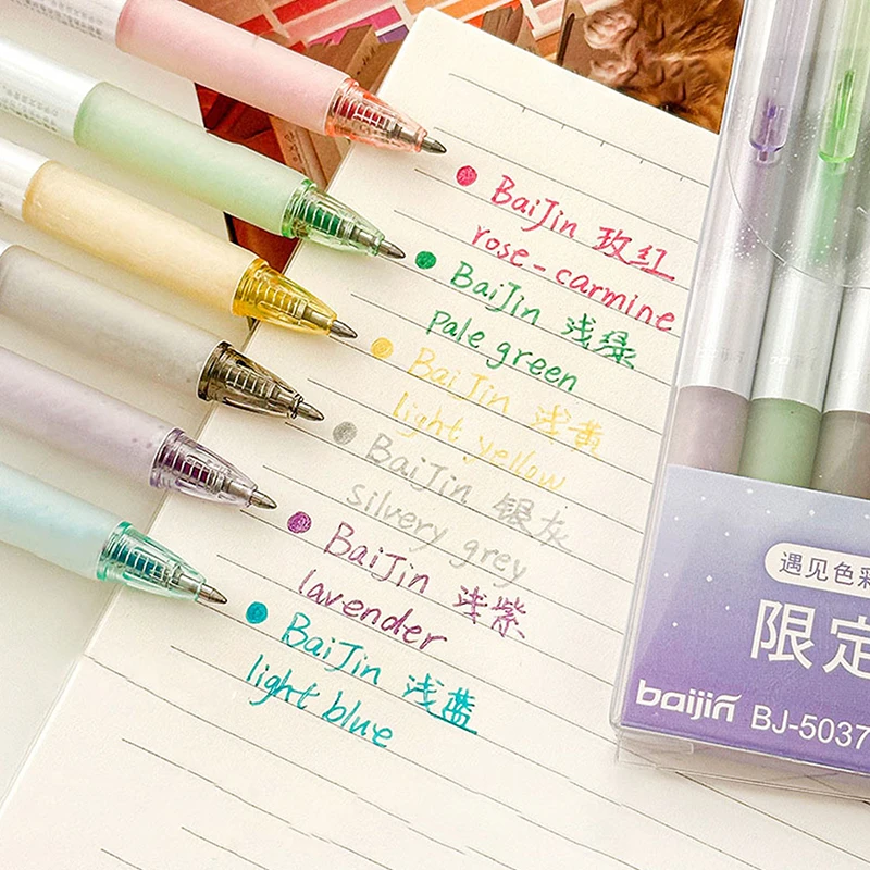 

Creative Erasable Gel Pens 0.7mm Glitter Neutral Pens Colorful Ink Needle Pens For Writing Korean Stationery Office