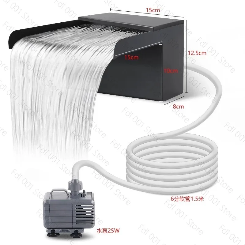 Pond Waterfall Spillway Kit with Pump  And Spillway Corrugated Tubing 304 Stainless Steel Garden FountainLandscape decoration