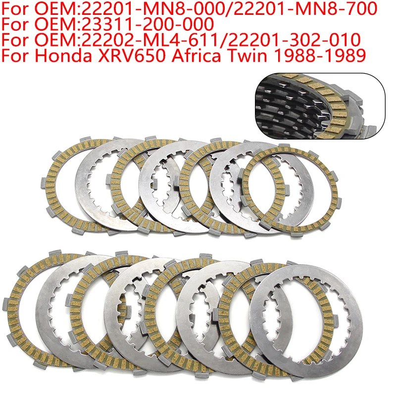 Motorcycle Friction Clutch Plates For Honda XRV650 22201-MN8-000/22201-MN8-700 23311-200-000 22202-ML4-611/22201-302-010    Moto