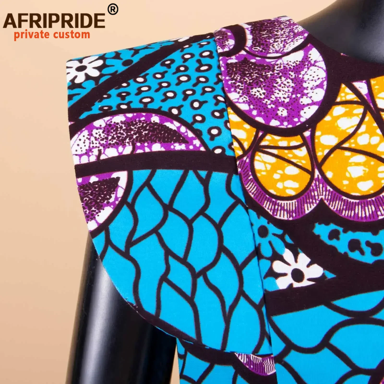 African Dresses for Women Dashiki Print Ankara Short Sleeve O-neck Floor Length Women A-Line Wax Cotton Dress AFRIPRIDE A1825017