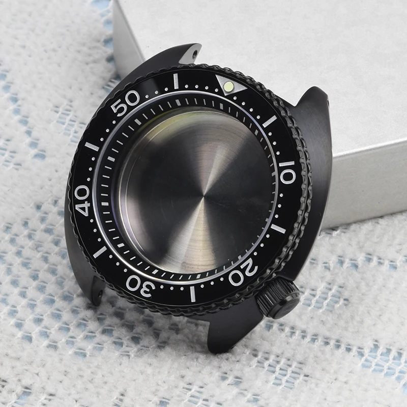Watch Modify Parts 45mm Steel Turtle King Diver Watch Case Sapphire Ceramic Bezel 20Bar Waterproof Fit For NH35/36 Movement