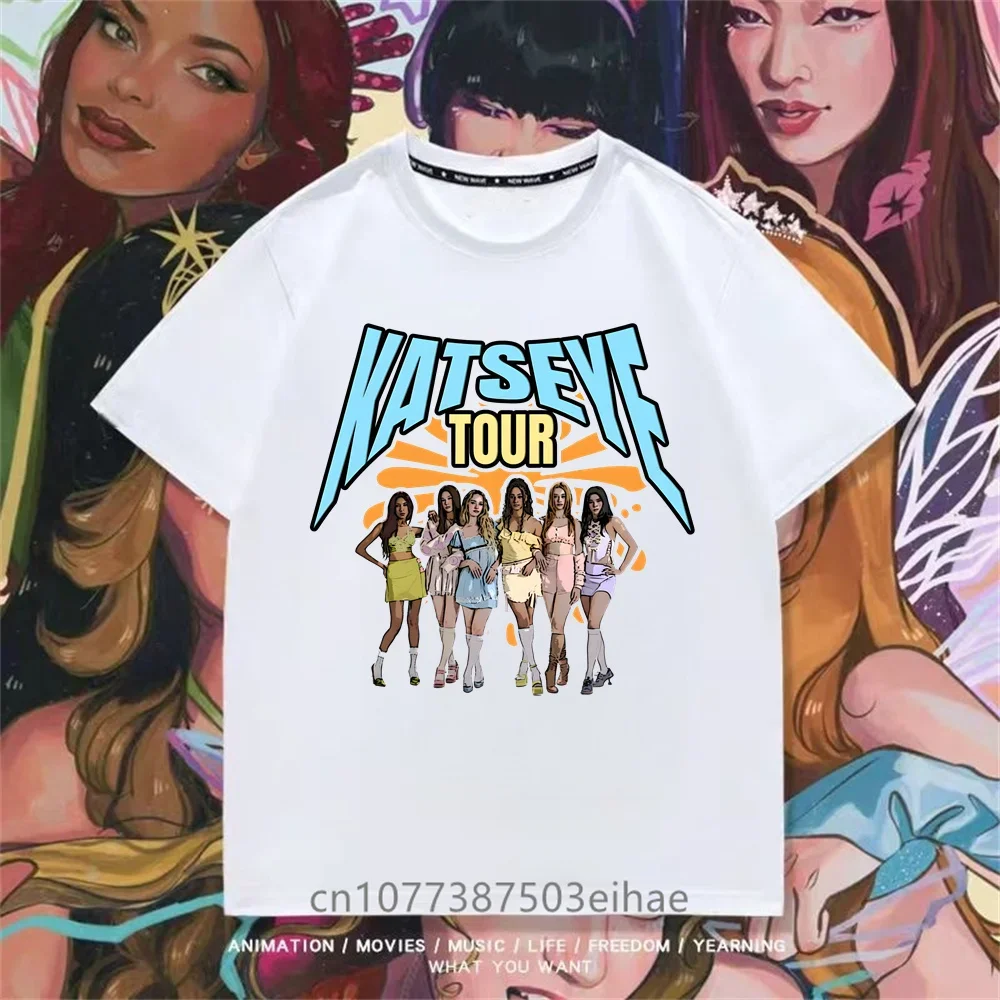 Summer Short Sleeve Tops Global Girl Group Katseye Graphic T Shirt Kids Casual Cotton T-shirt Baby Girls Tshirt Toddler Boys Top