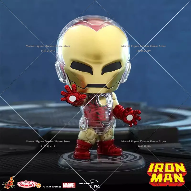 Collectible Original Hot Toys COSBABY Mini Q Version Marvel Avengers Iron Man MK50 Infinity War 10cm Action Figure Doll Hobby