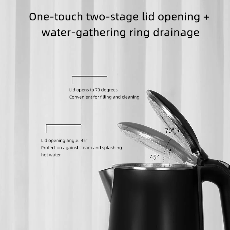 Hervidor eléctrico de 1,6 L, hervidor termostático de gran capacidad, tetera automática de preservación del calor, olla saludable con revestimiento de acero inoxidable 304