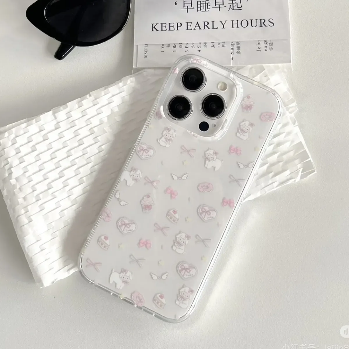 

Dreamy Full Screen Lamb Cake Bow Phone Case For iPhone 17 Air 16 15 14 13 12 11 Pro Max Plus Y2K Anti Fall Cover Ins Girl Series