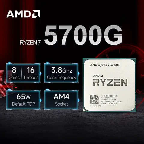 NEW AMD Ryzen 7 5700G L3=16M 7NM DDR4 3.8GHz 8-Core 16-Thread R7 5700G Processor 65W Gaming CPU Socket AM4 Without Cooler