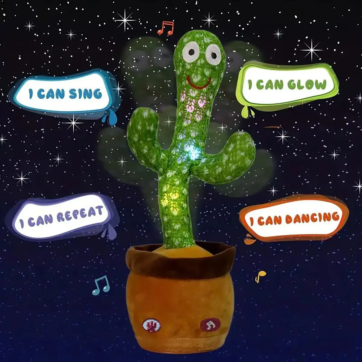 1pc elektronische knuffel woondecoratie voor kinderen kerstcadeaus dansen pratende cactusspeelgoed voor babyjongens en meisjes