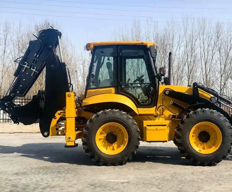 Heavy Duty Backhoe Loader with Front Loader and Rear Excavator Euro 5 Wheel Loader Excavator Machine for Construction Farm