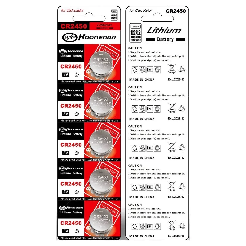 4Card CR2450 3V Lithium Button Batteries 2450 5029LC LM2450 DL2450 CR2450N BR2450 Cell Coin for Watch screwdriver