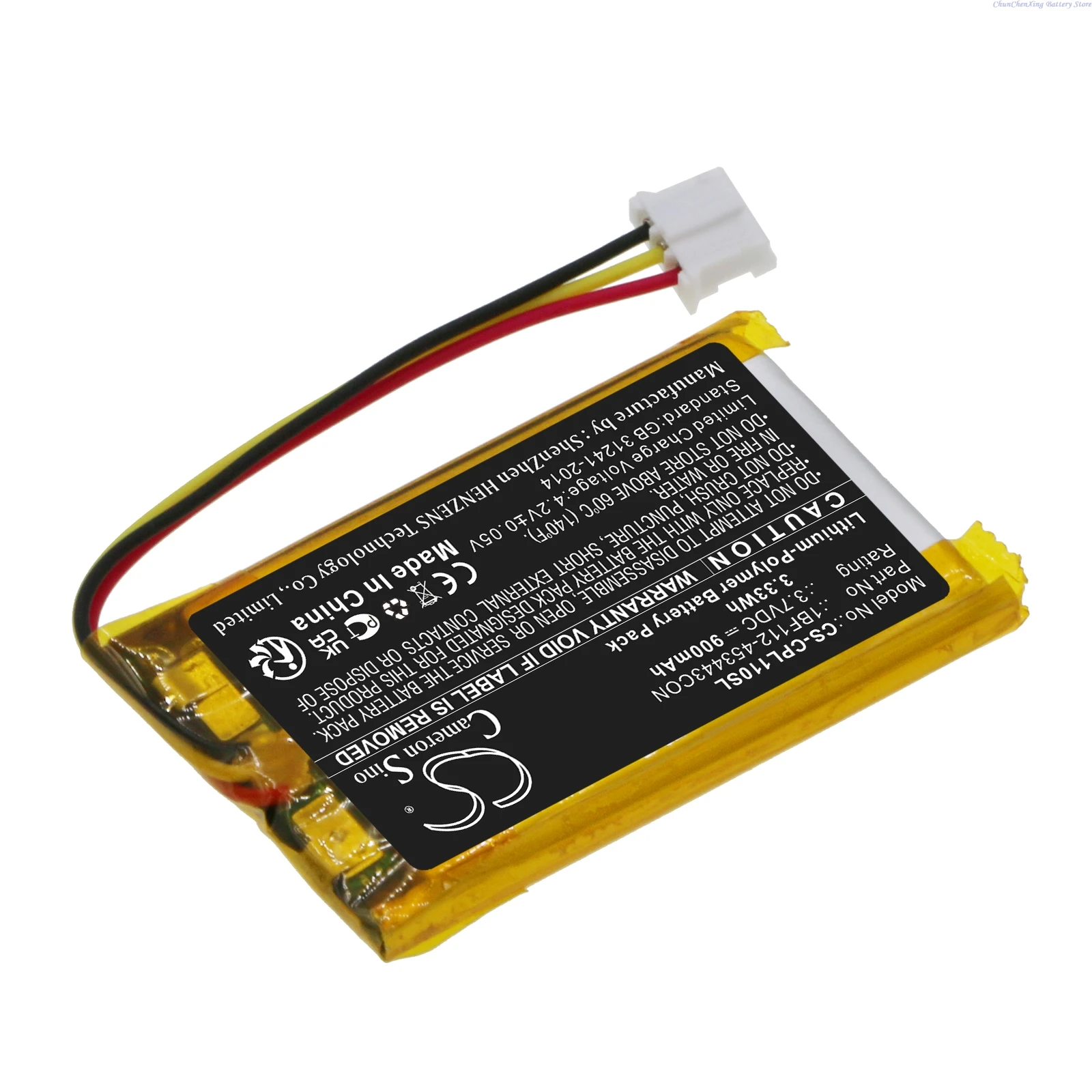 3.7V 900mAh Battery 1BF112-453443CON for CalAmp LMU-1100,LMU-1200,LMU-2600,LMU-2700,LMU-4200,LMU-4500,LMU-5000,LMU-5500,LMU-2630