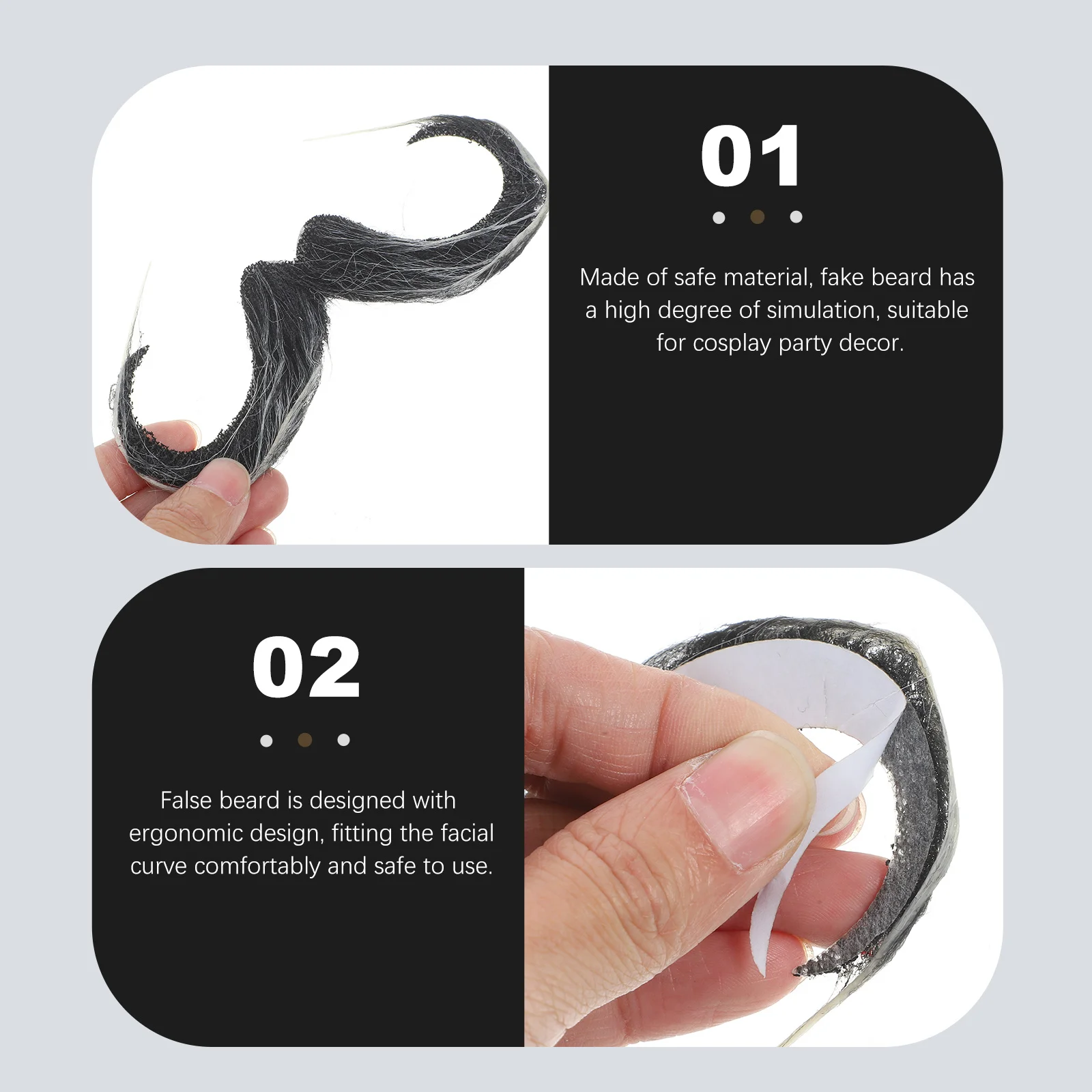 Fake Mustache Prop Realistic Fake Beard Cosplay Party Performance Lifelike Mustache Decoration Realistic Fabric Beard