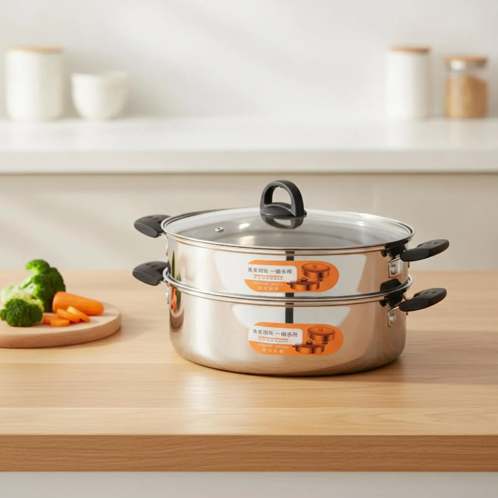 Seafood Steamer Pot with Glass Lid Food-Grade Oval Steaming Pot with Rack Robust